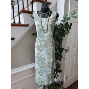 Kari New York Womens Floral Polyester Round Neck Sleeveless Knee Length Dress 12